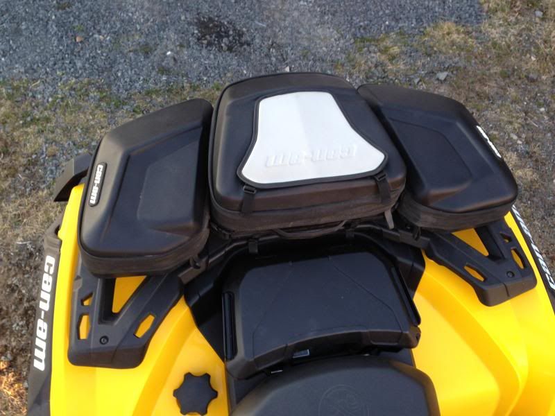 Can am front bags also fit back rack (Pics) CanAm ATV Forum